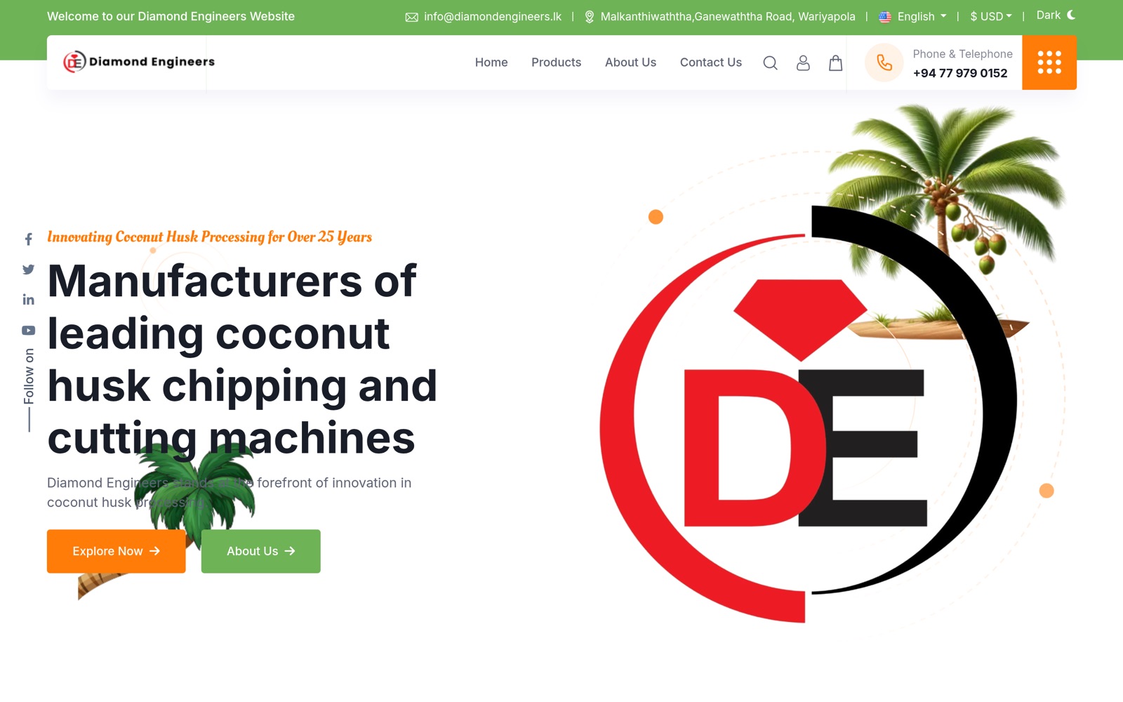 Diamond Engineers website preview