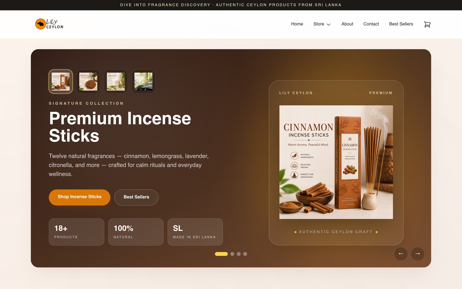 Lily Ceylon website preview